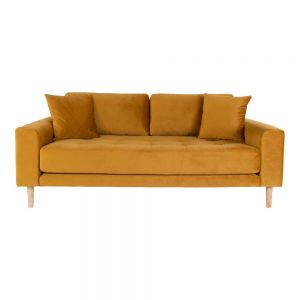 "Lido" - en 2,5 personers sofa betrukket i velour og med lyse træben.