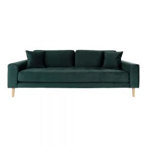 Lido 3 Personers sofa, velour-Mørkegrøn