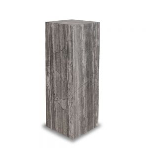 Cubic høj marmor piedestal, river grey