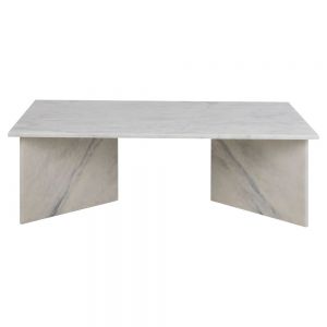 Vega hvidt marmor sofabord, 140x70