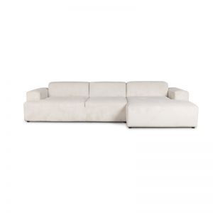 Beige Madrid XL chaiselong sofa højrevendt, fløjl